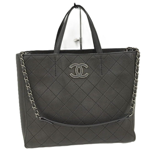 Chanel 2-Way Bag Caviar Leather Black