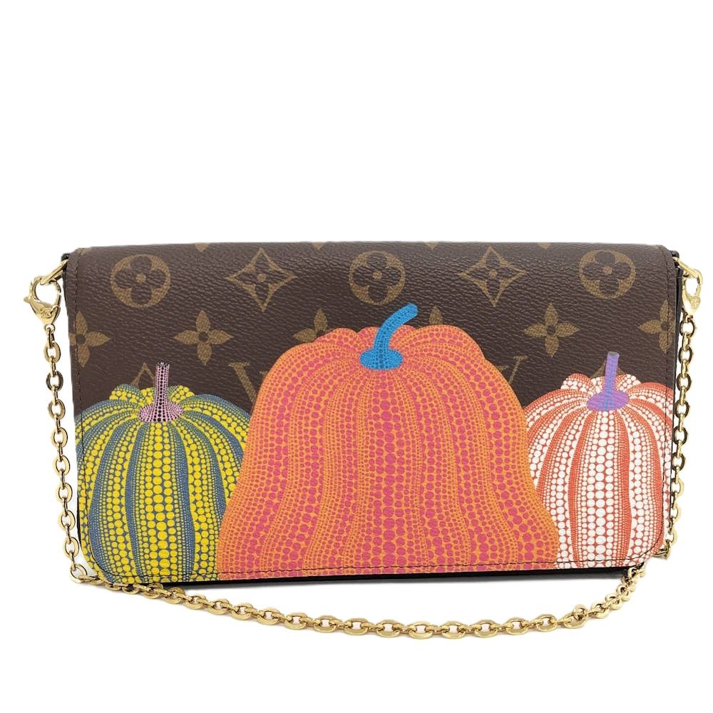 Louis Vuitton Chain Shoulder Bag LV Yk Yayoi Kusama Pochette Felicity Monogram