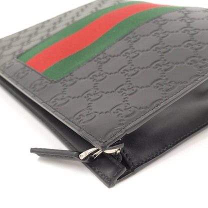 Gucci Clutch Guccissima Sherry Line Leather Black — view 3