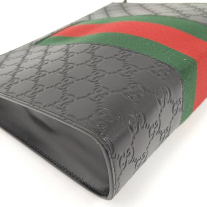 Gucci Clutch Guccissima Sherry Line Leather Black — view 4