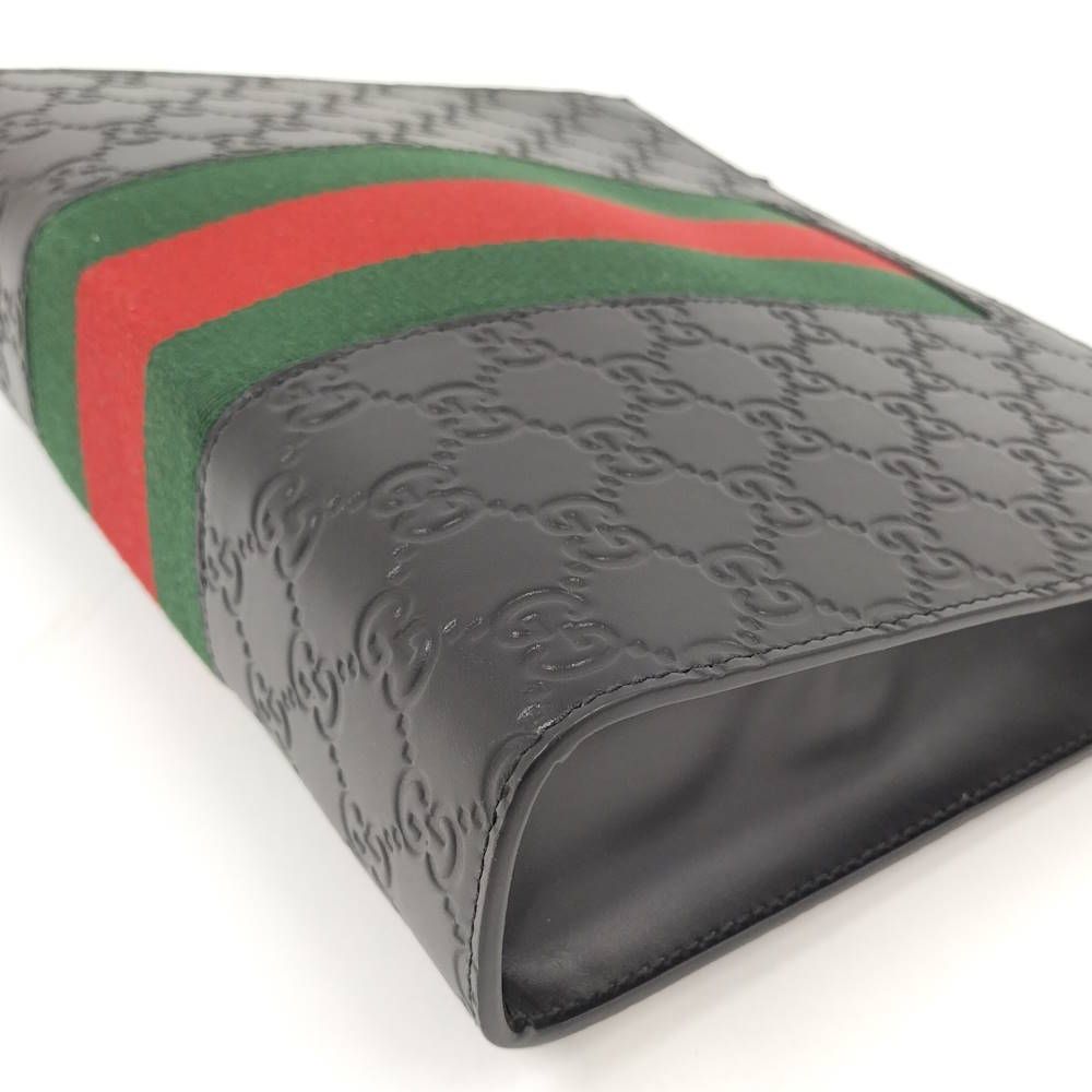 Gucci Clutch Guccissima Sherry Line Leather Black — view 6