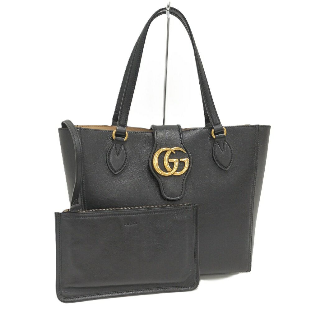 Gucci GG Dahlia SM Tote Leather Black Marmont