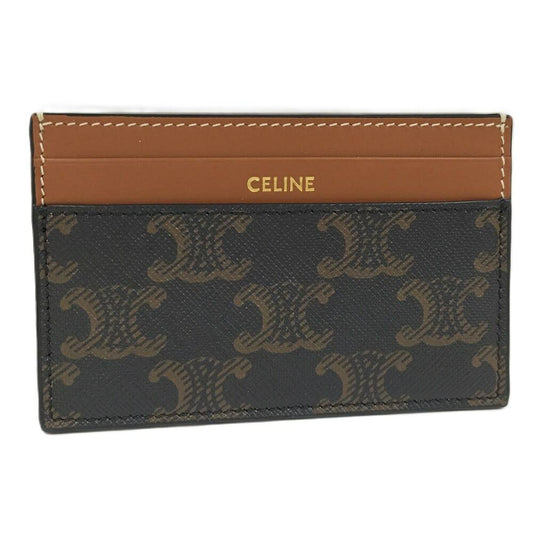 Celine Midi Amquad Holder Triomphe Canvas Calf Leather Wallet
