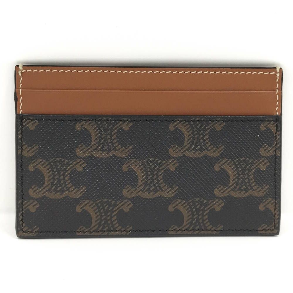 Celine Midi Amquad Holder Triomphe Canvas Calf Leather Wallet — view 2
