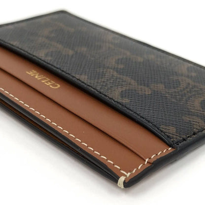 Celine Midi Amquad Holder Triomphe Canvas Calf Leather Wallet — view 3