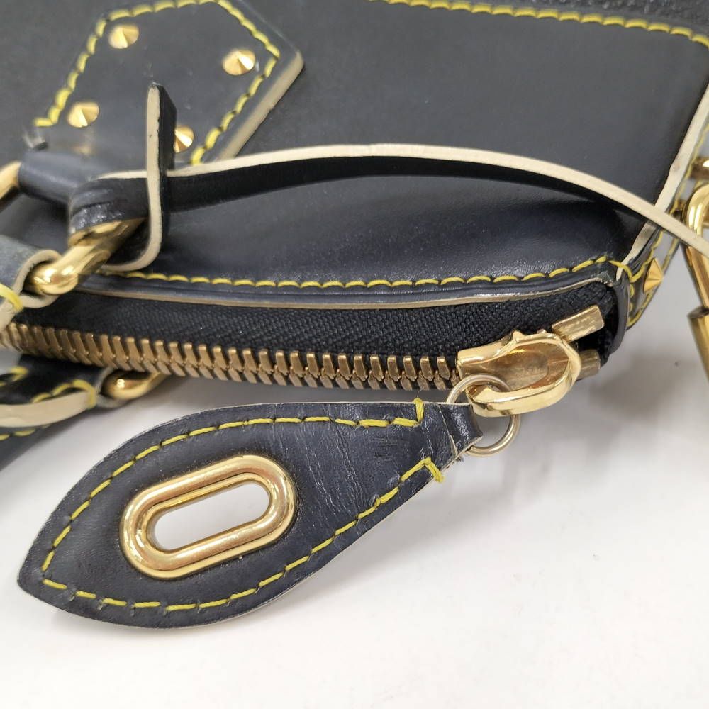 Louis Vuitton Lockit PM Handbag Leather Navy — view 6