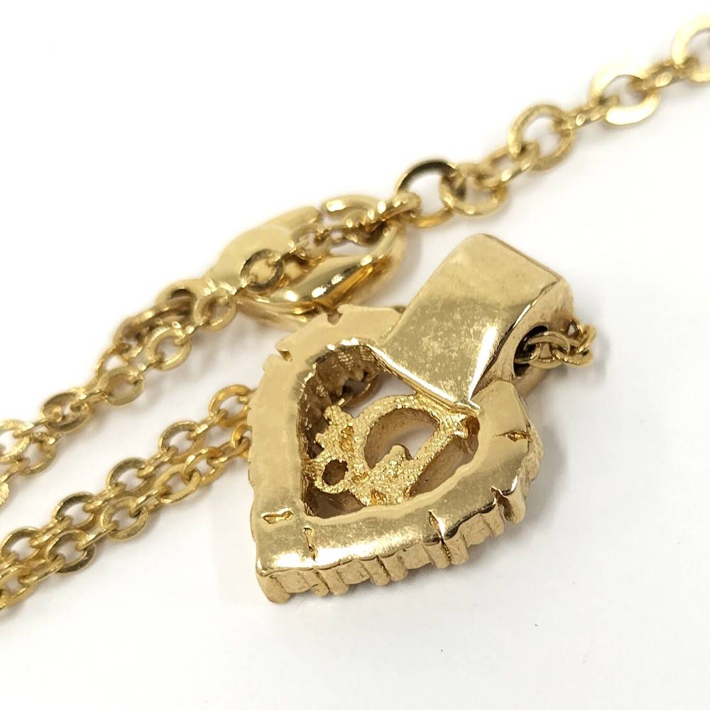 Dior Necklace Logo Light Stone Plated Gold — view 7