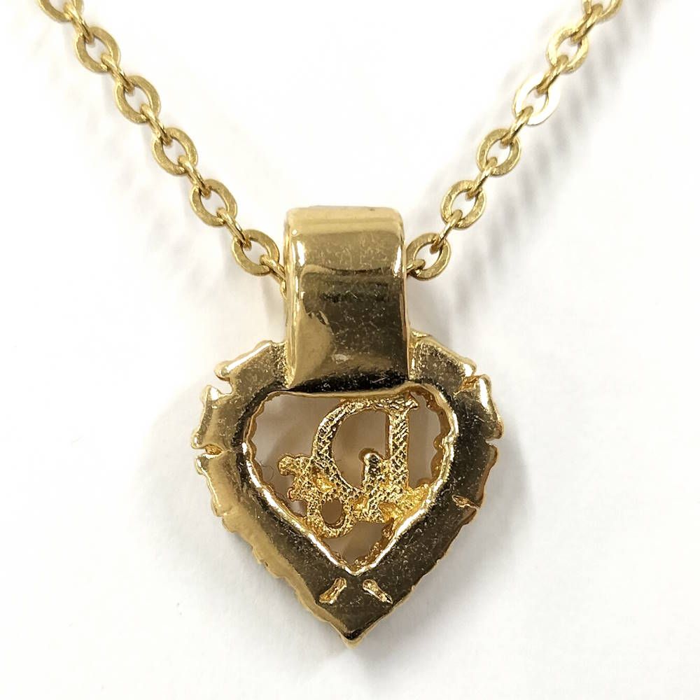 Dior Necklace Logo Light Stone Plated Gold — view 2