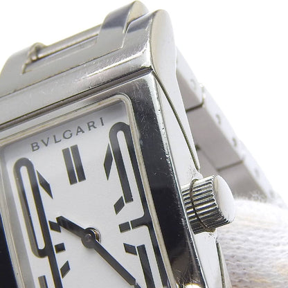 Bvlgari Rettangolo Stainless Steel Silver Quartz Analog Display White Dial Watch — view 8