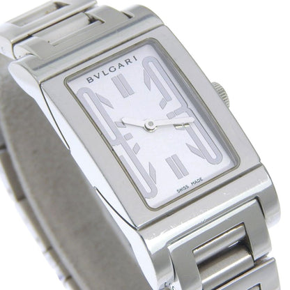 Bvlgari Rettangolo Stainless Steel Silver Quartz Analog Display White Dial Watch — view 3