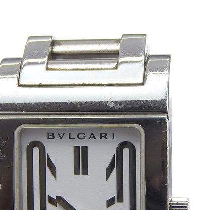 Bvlgari Rettangolo Stainless Steel Silver Quartz Analog Display White Dial Watch — view 6