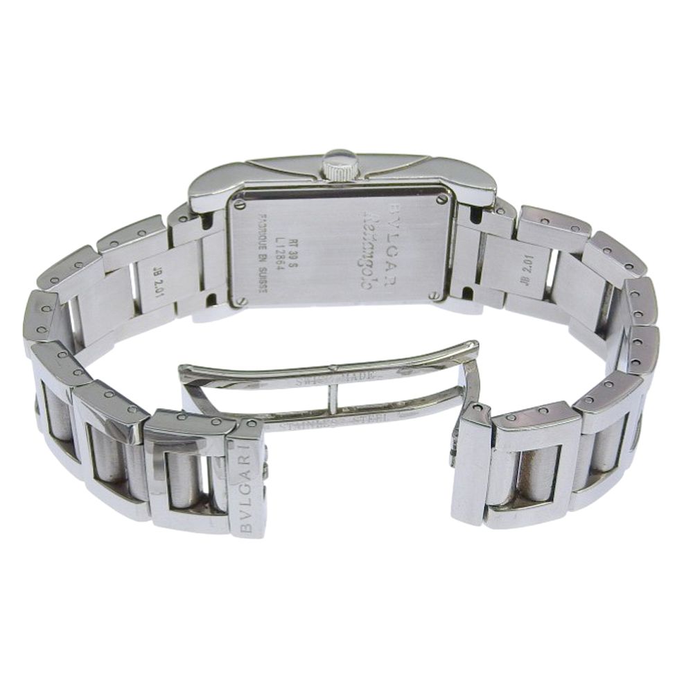 Bvlgari Rettangolo Stainless Steel Silver Quartz Analog Display White Dial Watch — view 4