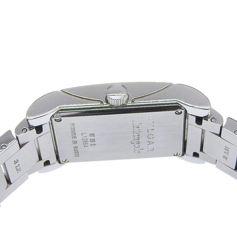 Bvlgari Rettangolo Stainless Steel Silver Quartz Analog Display White Dial Watch — view 5