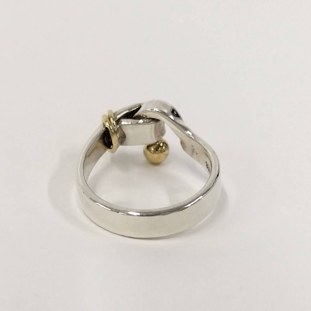Tiffany & Co Ring Hook Eye 18k Silver Yellow Gold — view 5