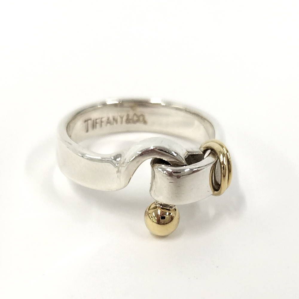 Tiffany & Co Ring Hook Eye 18k Silver Yellow Gold