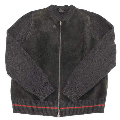 Gucci Jacket M Knit Suede Black