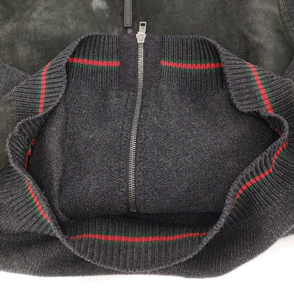 Gucci Jacket M Knit Suede Black — view 7