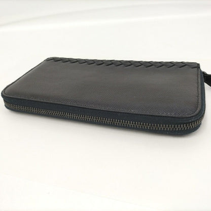 Bottega Veneta Wallet Intrecciato Shiny Karung Leather Black — view 7