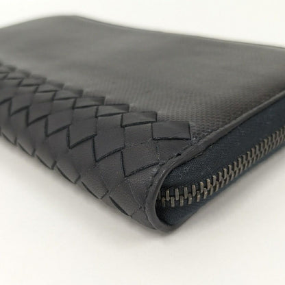 Bottega Veneta Wallet Intrecciato Shiny Karung Leather Black — view 5