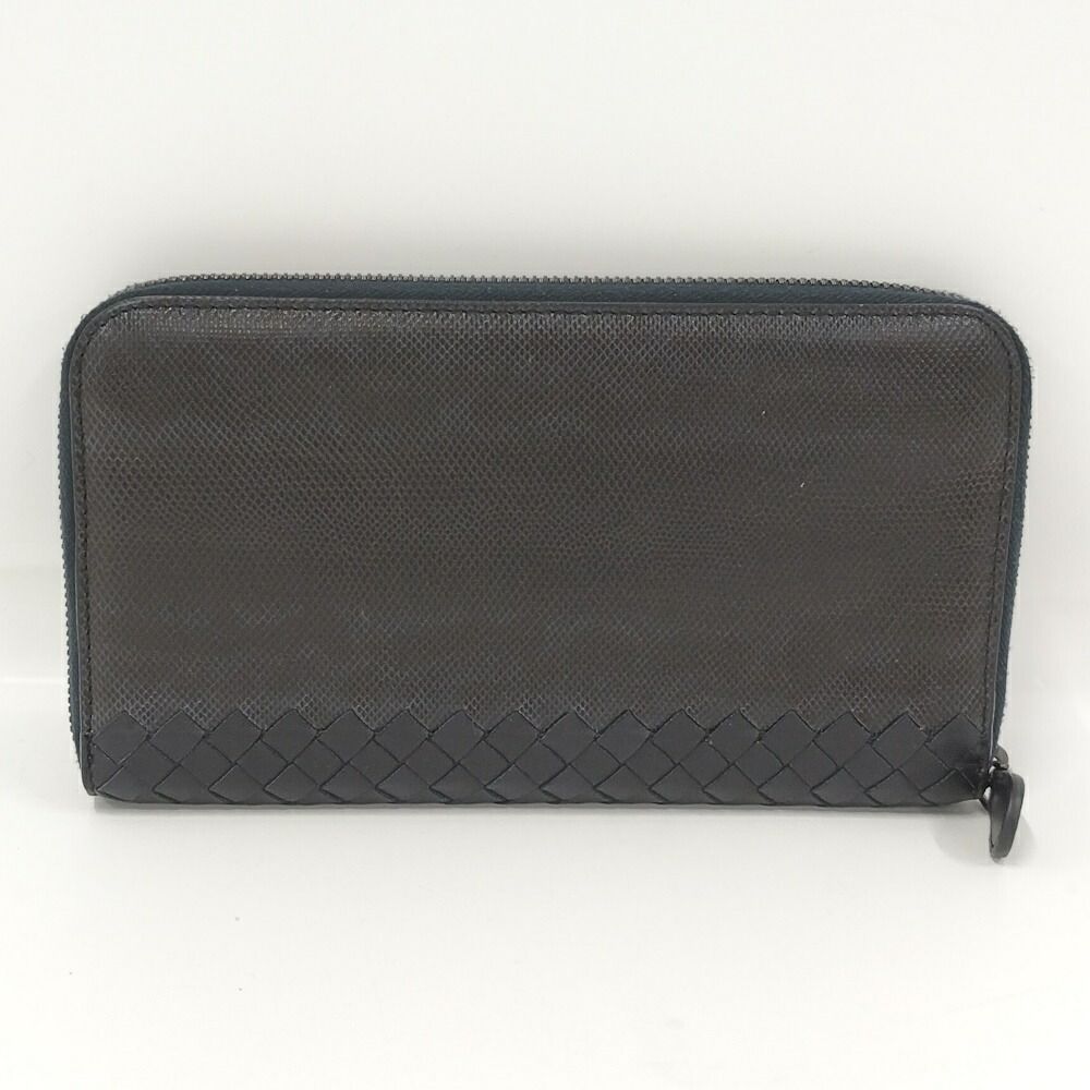 Bottega Veneta Wallet Intrecciato Shiny Karung Leather Black — view 3