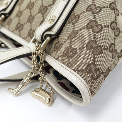Gucci Handbag GG Leather Canvas Brown — view 6