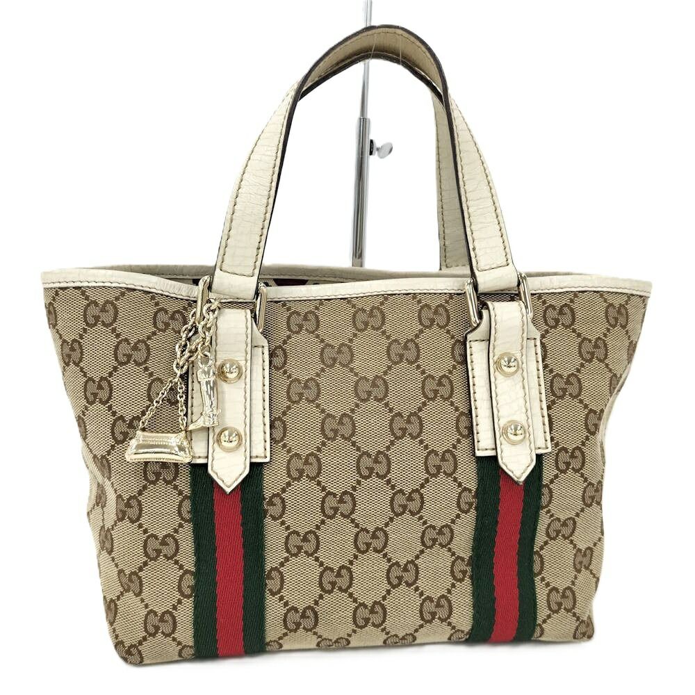 Gucci Handbag GG Leather Canvas Brown