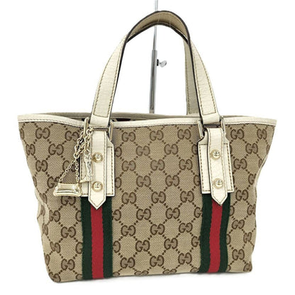 Gucci Handbag GG Leather Canvas Brown