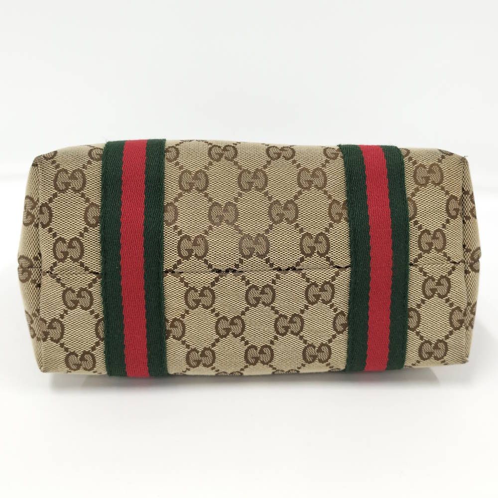 Gucci Handbag GG Leather Canvas Brown — view 7