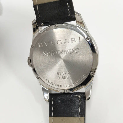 Bvlgari Watch Solo Tempo SS Leather External Quartz Silver Dial — view 9
