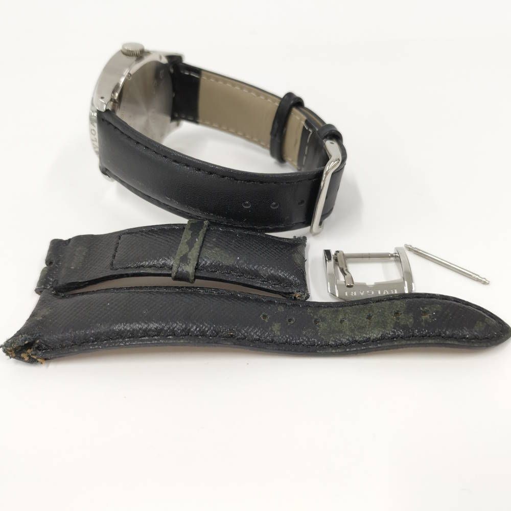 Bvlgari Watch Solo Tempo SS Leather External Quartz Silver Dial — view 4