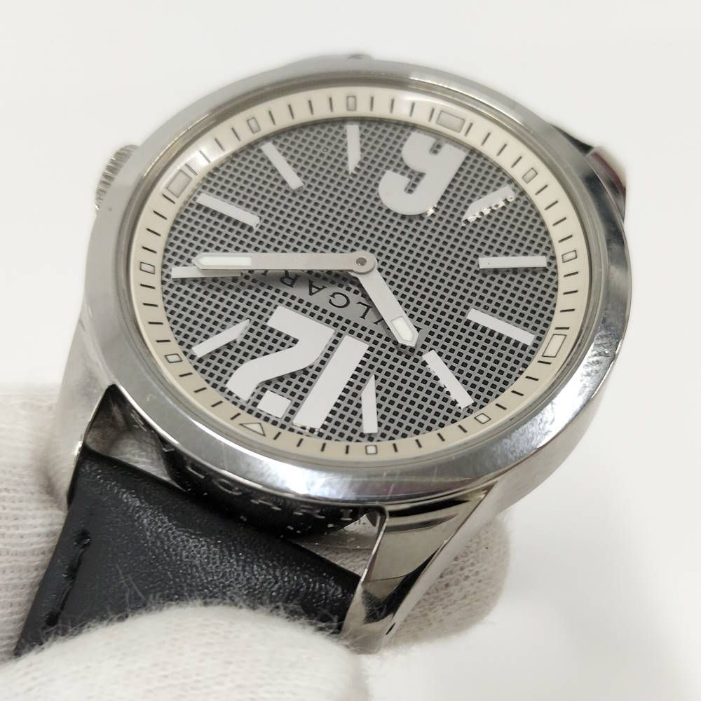 Bvlgari Watch Solo Tempo SS Leather External Quartz Silver Dial — view 7