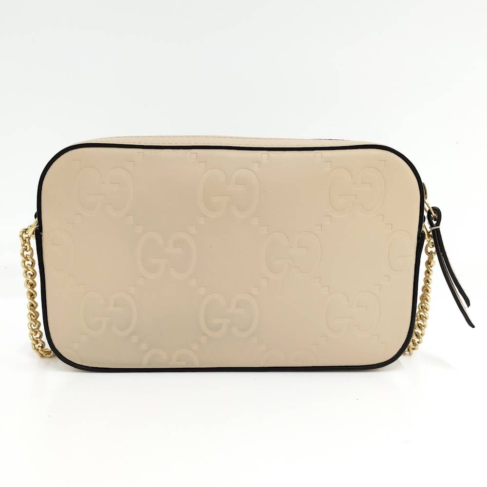 Gucci Chain Shoulder Bag Leather Beige — view 2
