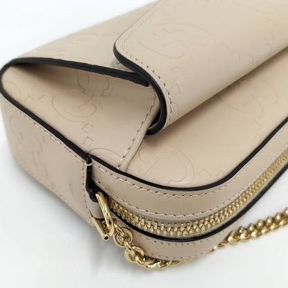 Gucci Chain Shoulder Bag Leather Beige — view 6