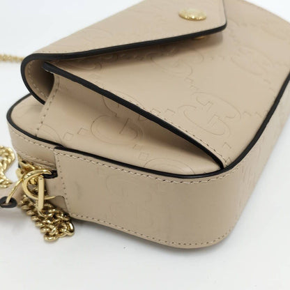 Gucci Chain Shoulder Bag Leather Beige — view 3