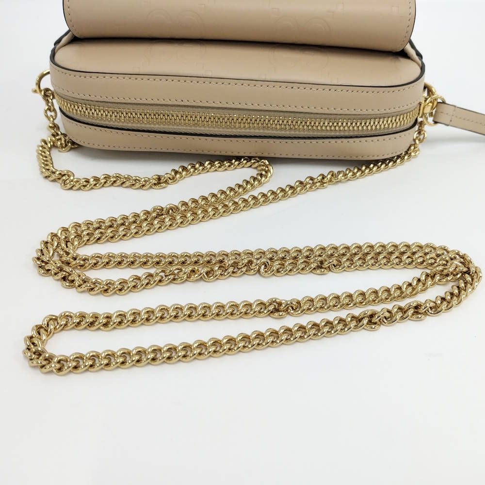 Gucci Chain Shoulder Bag Leather Beige — view 7