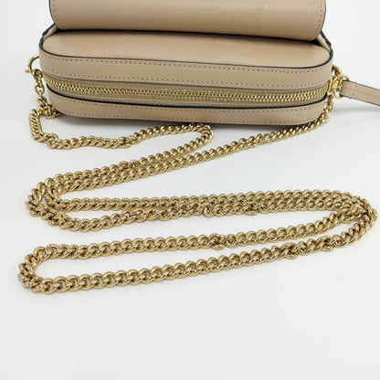 Gucci Chain Shoulder Bag Leather Beige — view 7