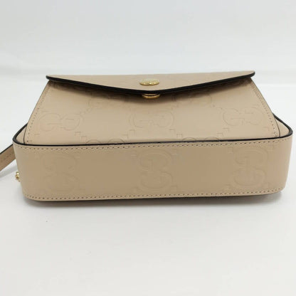 Gucci Chain Shoulder Bag Leather Beige — view 4
