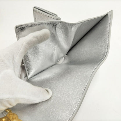 Celine Trifold Wallet Leather Silver — view 7