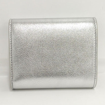 Celine Trifold Wallet Leather Silver — view 4