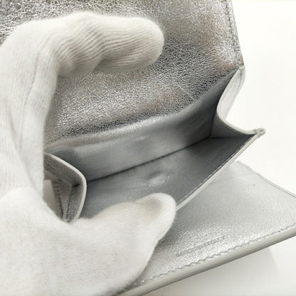 Celine Trifold Wallet Leather Silver — view 9