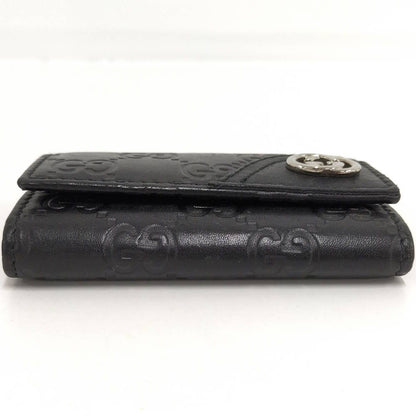 Gucci 6 Key Case Guccissima Interlocking GG Pattern Leather Black Key Holder — view 7