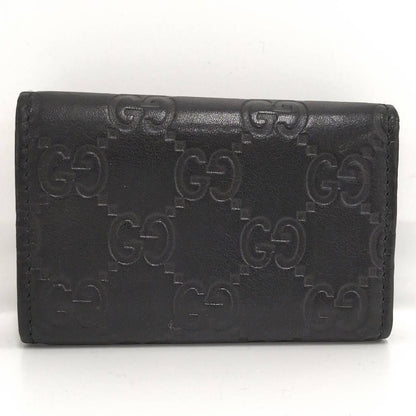 Gucci 6 Key Case Guccissima Interlocking GG Pattern Leather Black Key Holder — view 3