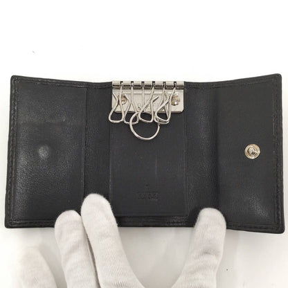 Gucci 6 Key Case Guccissima Interlocking GG Pattern Leather Black Key Holder — view 2