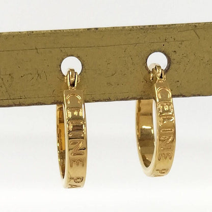 Celine Earrings Hoop Logo Plated Gold