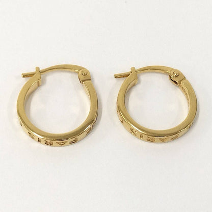 Celine Earrings Hoop Logo Plated Gold — view 5