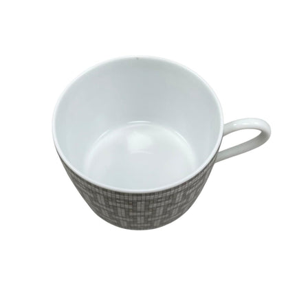 Hermes Tea Cup & Saucer Mosaic 24 Platinum Porcelain Gray White — view 4