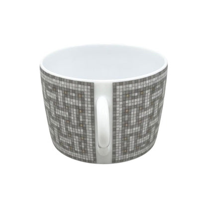 Hermes Tea Cup & Saucer Mosaic 24 Platinum Porcelain Gray White — view 3