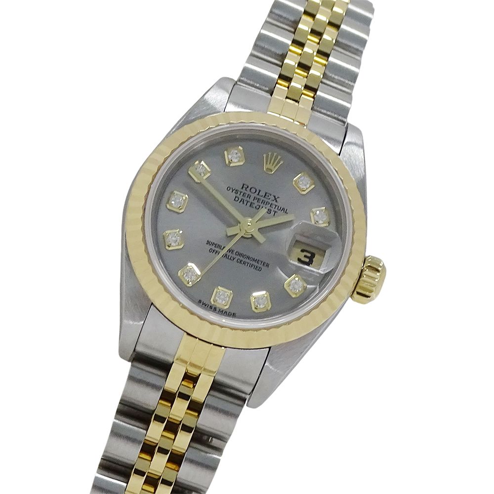 Rolex Datejust Number Watch Diamond Automatic Winding at Stainless Steel Gold