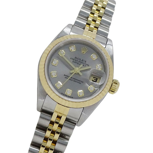 Rolex Datejust Number Watch Diamond Automatic Winding at Stainless Steel Gold