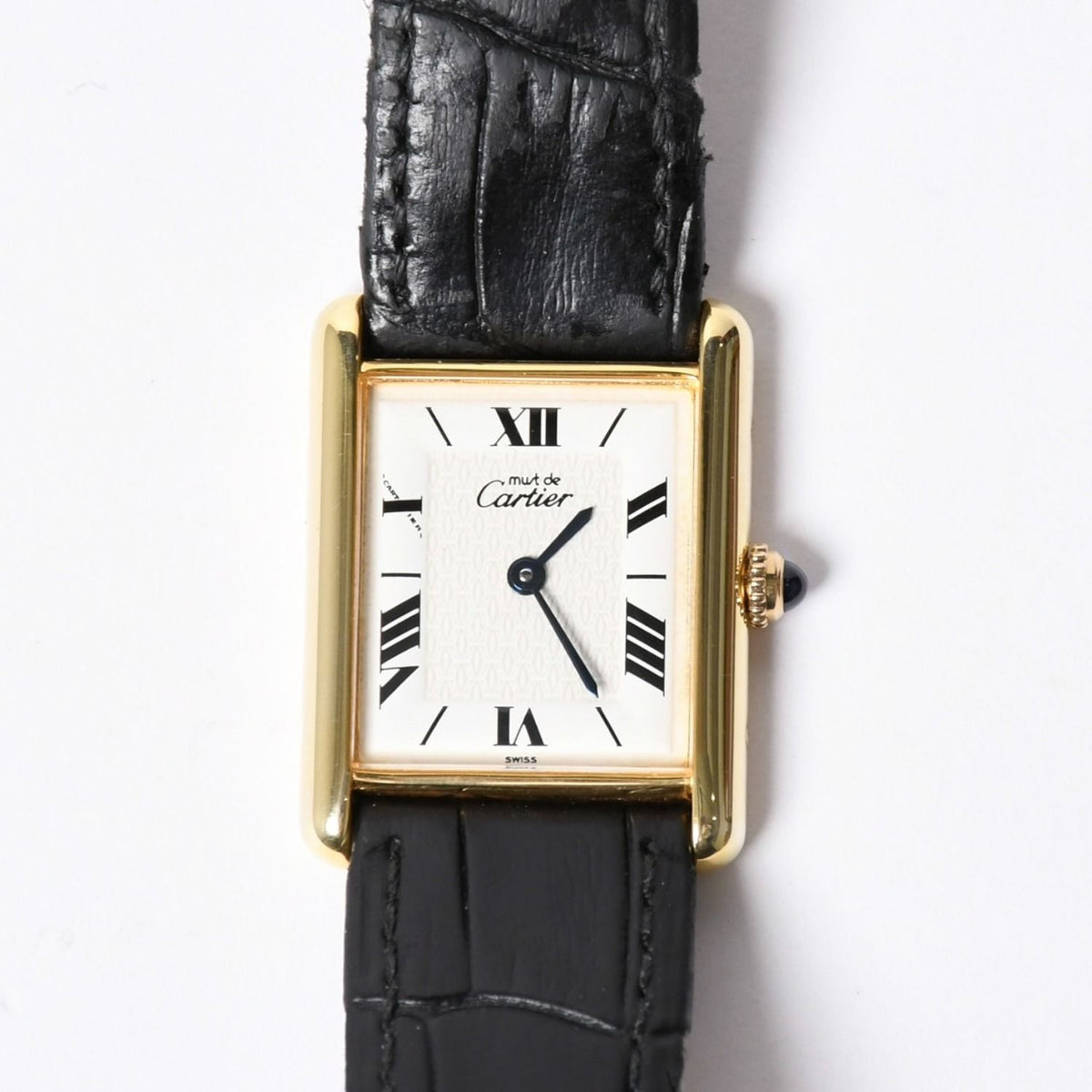 Cartier Must Tank LM Watch Quartz Vermeil 925 Sterling Silver